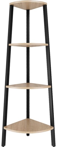 Tectake Rohový regál Newbridge 34x34x125cm - Industrial světlé dřevo, dub Sonoma