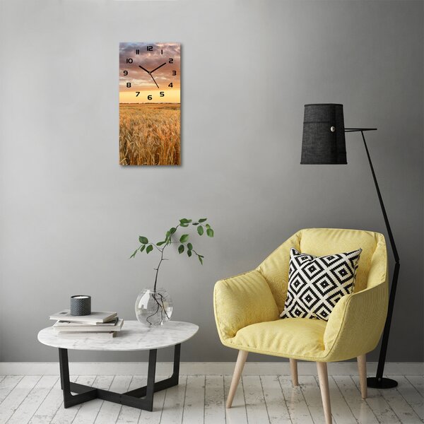 Nástěnné skleněné hodiny Pole pšenice pl_zsp_30x60_c-f_86490095