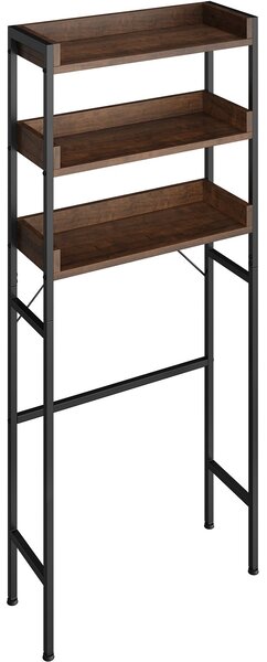 Tectake Polička do koupelny Seattle - 25 x 67 x 165,5 cm, Industriální dřevo tmavé, rustikální