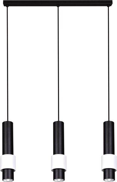 Závěsné moderní osvětlení nad jídelní stůl ROLL, 3xGU10, 50W, černobílé