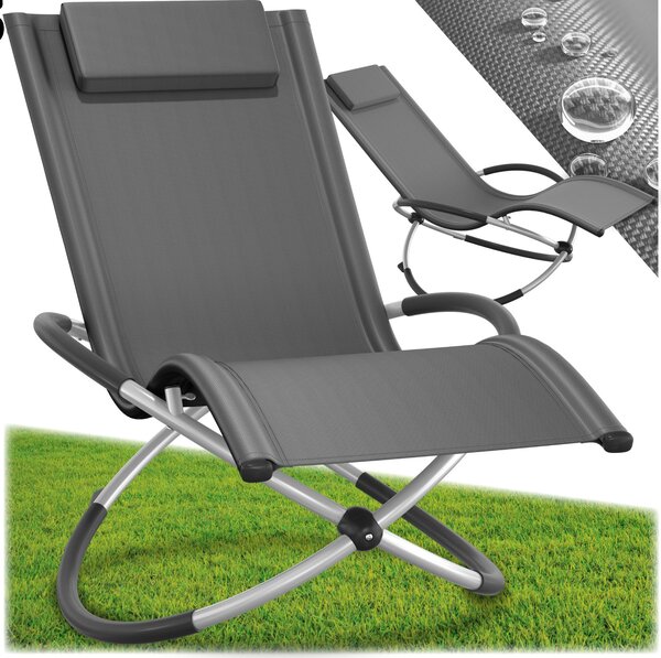 Tectake Lehátko Paulina – ergonomické a skládací s nosností 150 kg - šedá