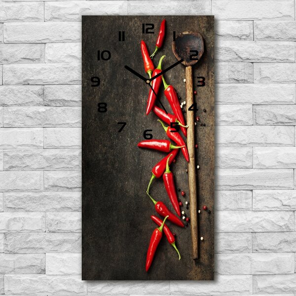 Nástěnné hodiny tiché Chilli papričky pl_zsp_30x60_c-f_92417678