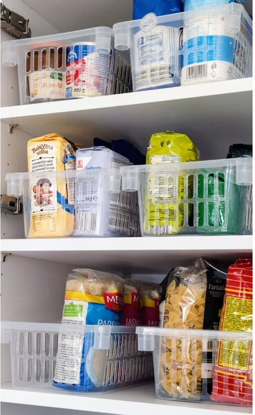 Usporadejto.cz Úložný koš, box a organizér extra hluboký 50cm x 20cm INVA, transparentní