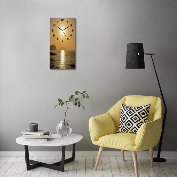 Nástěnné hodiny Západ slunce moře pl_zsp_30x60_c-f_94820820