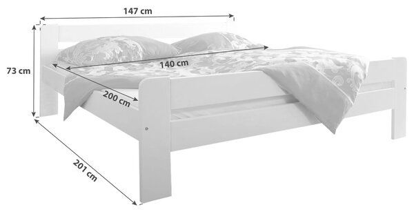 POSTEL 140/200 cm, MID.YOU - Dětské pokoje sestavy, Online Only