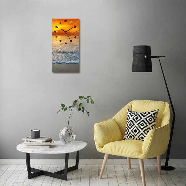Nástěnné skleněné hodiny Západ slunce pl_zsp_30x60_c-f_97995760