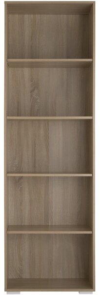 Tectake Regál na knihy Lexi – 5 přihrádek 60x30x190cm - Světlé dřevo, dub Sonoma