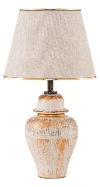 Stolní lampa RAMZES 1xE27/40W/230V krémová/zlatá