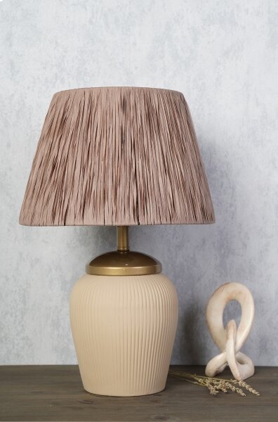 Stolní lampa RAMZES 1xE27/40W/230V krémová/hnědá