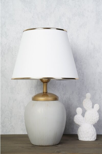 Stolní lampa RAMZES 1xE27/40W/230V bílá/šedá