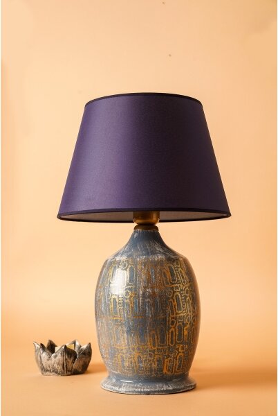 Stolní lampa RAMZES 1xE27/40W/230V modrá