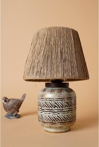 Stolní lampa RAMZES 1xE27/40W/230V hnědá