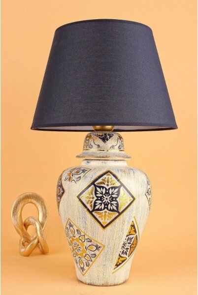 Stolní lampa RAMZES 1xE27/40W/230V modrá/béžová