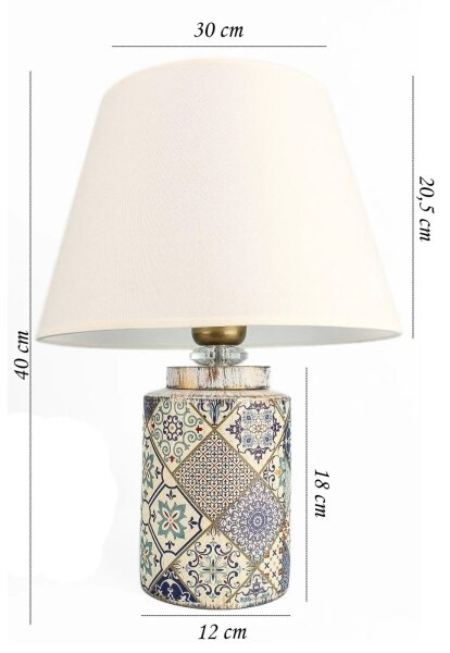 Stolní lampa RAMZES 1xE27/40W/230V bílá/šedá
