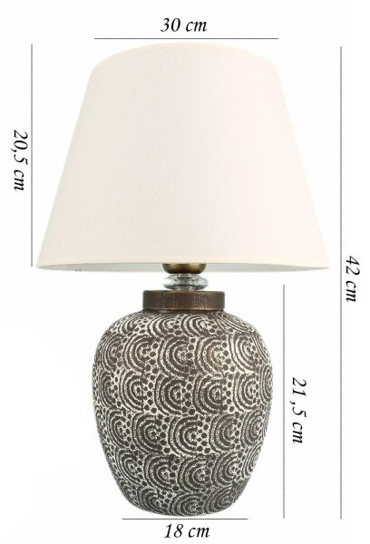 Stolní lampa RAMZES 1xE27/40W/230V bílá/šedá