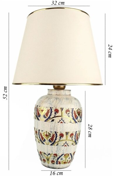 Stolní lampa RAMZES 1xE27/40W/230V krémová/zlatá