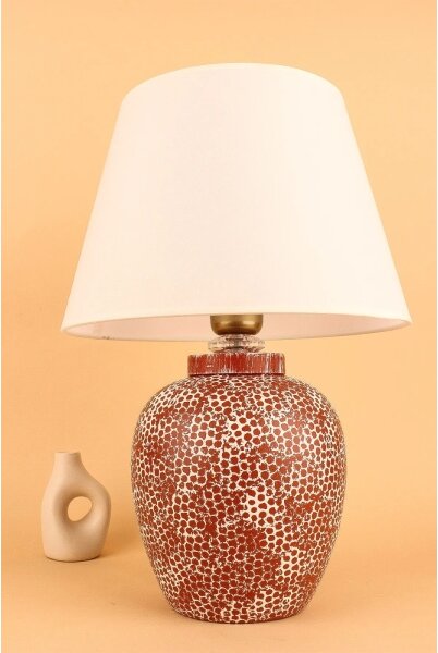 Stolní lampa RAMZES 1xE27/40W/230V krémová/červená