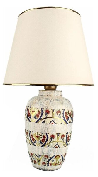 Stolní lampa RAMZES 1xE27/40W/230V krémová/zlatá
