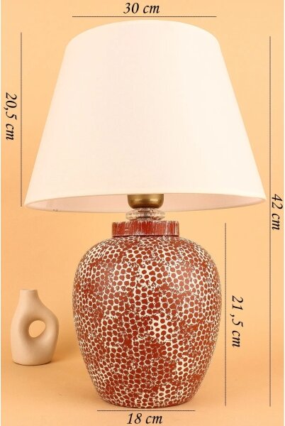 Stolní lampa RAMZES 1xE27/40W/230V krémová/červená