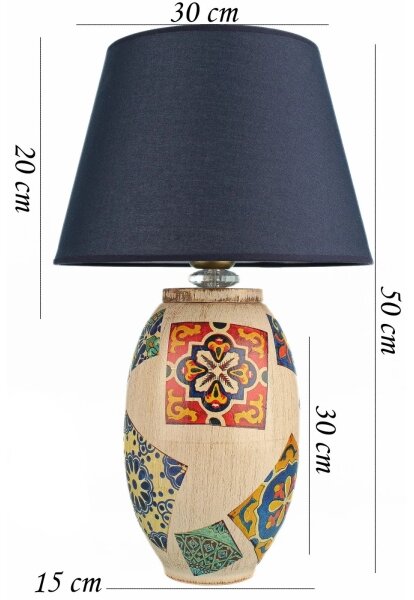 Stolní lampa RAMZES 1xE27/40W/230V modrá/béžová