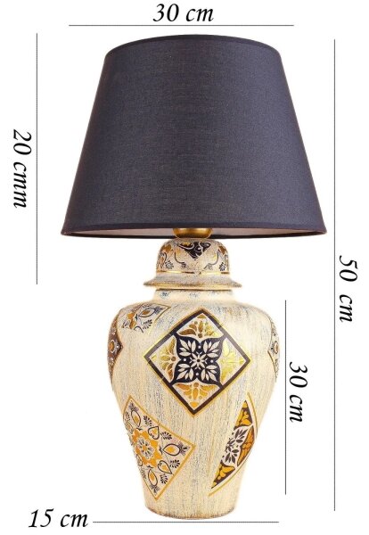 Stolní lampa RAMZES 1xE27/40W/230V modrá/béžová