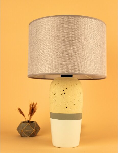 Stolní lampa RAMZES 1xE27/40W/230V béžová/žlutá