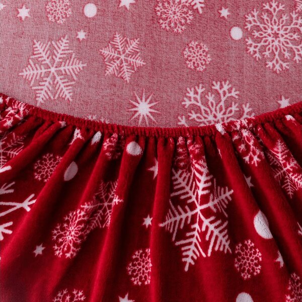 Prostěradlo mikroplyš SNOWFALL 90x200 cm červené
