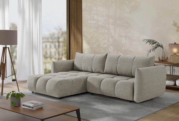 ROHOVÁ ROZKLÁDACÍ POHOVKA, plast, textil, kompozitní dřevo, mokka Livetastic - Online Only sedačky, Online Only
