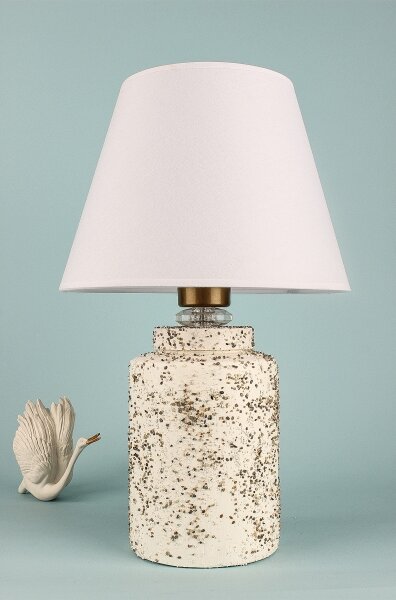 Stolní lampa RAMZES 1xE27/40W/230V bílá/béžová