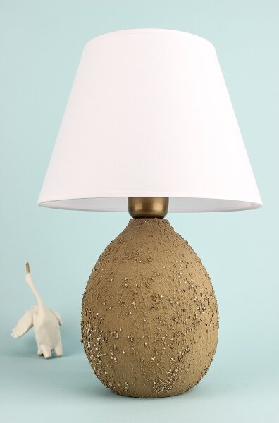 Stolní lampa RAMZES 1xE27/40W/230V bílá/hnědá