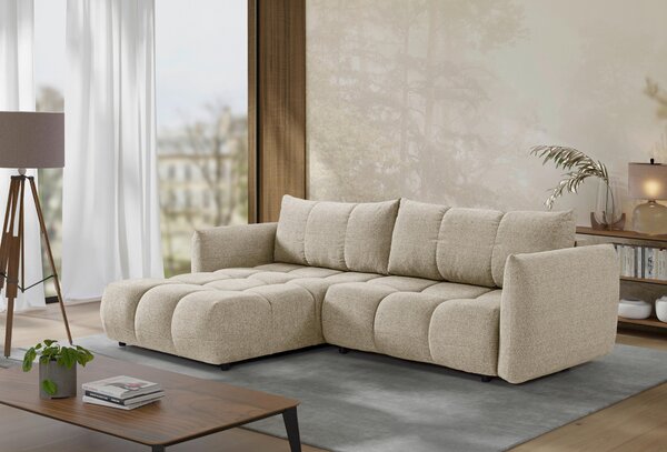 ROHOVÁ ROZKLÁDACÍ POHOVKA, plast, textil, kompozitní dřevo, cappuccino Livetastic - Online Only sedačky, Online Only