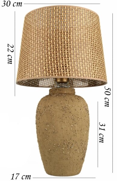 Stolní lampa RAMZES 1xE27/40W/230V hnědá