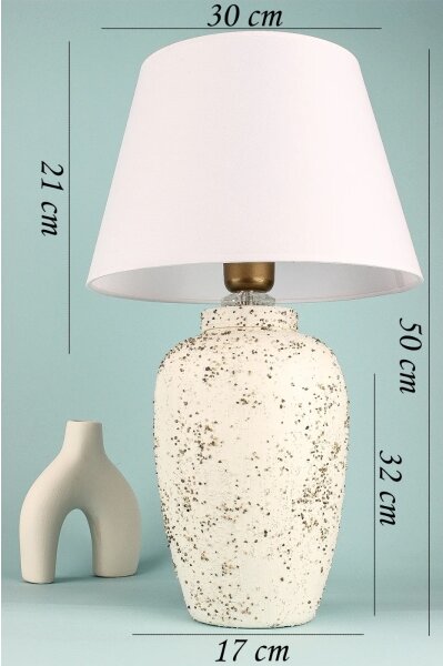 Stolní lampa RAMZES 1xE27/40W/230V bílá/krémová