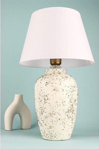 Stolní lampa RAMZES 1xE27/40W/230V bílá/krémová
