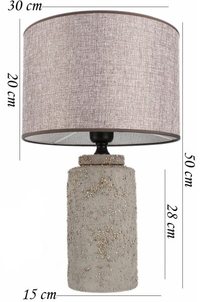 Stolní lampa RAMZES 1xE27/40W/230V šedá