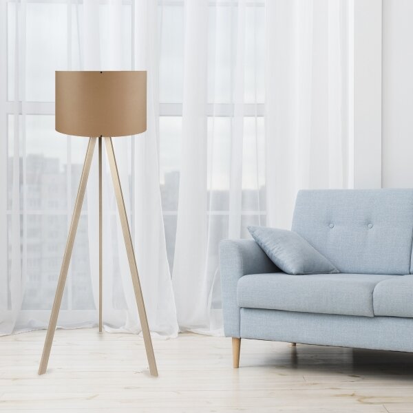 Stojací lampa AYD 1xE27/40W/230V hnědá/béžová