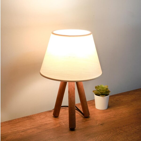 Stolní lampa AYD 1xE27/40W/230V hnědá/krémová