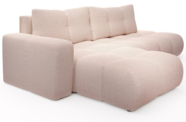 Rohová sedací souprava Sopran (pudrová) (L). Akce -26%