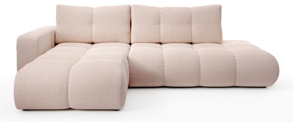 Rohová sedací souprava Sopran (pudrová) (L). Akce -26%