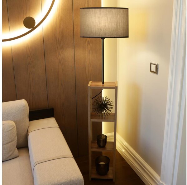 Stojací lampa AYD 1xE27/40W/230V hnědá/šedá