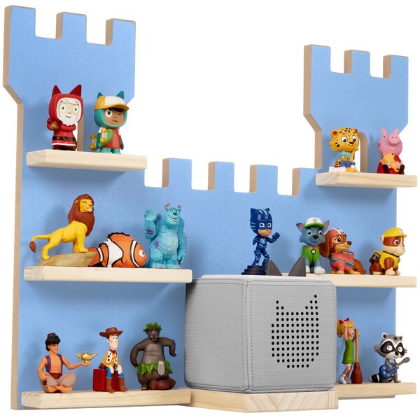 Tectake Police na zeď MyLittleStory Fortress pro až 16 Tonies - modrá