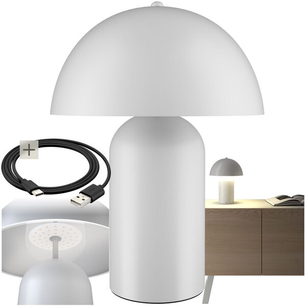 Tectake Malá retro stolní lampa Kade, stmívatelná - bílá