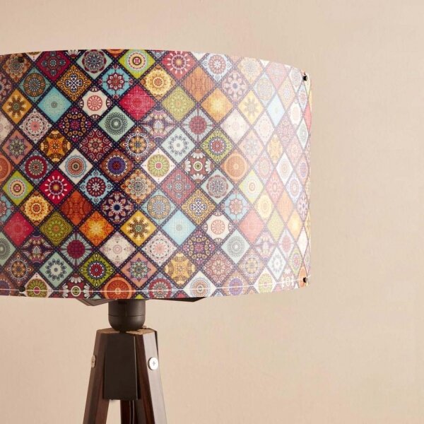 Stojací lampa AYD 1xE27/40W/230V hnědá/pestrobarevná