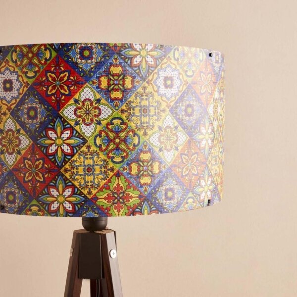 Stojací lampa AYD 1xE27/40W/230V hnědá/pestrobarevná