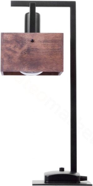 Stolní skandinávská lampa DAKOTA, 1xE27, 60W, černá, hnědá