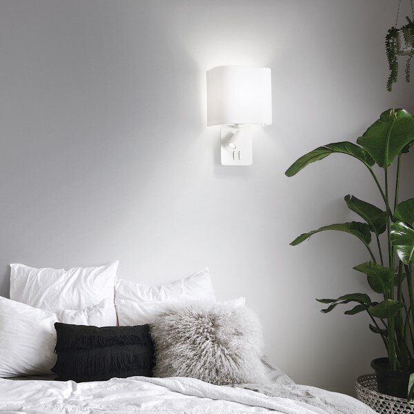 IdealLux 239521 GEA MAP2 SQUARE nástěnné svítidlo E27 / LED 1 + 1x60 / 3W 200lm 3000K IP20 bílá