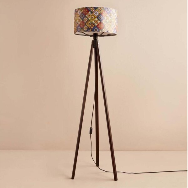 Stojací lampa AYD 1xE27/40W/230V hnědá/pestrobarevná