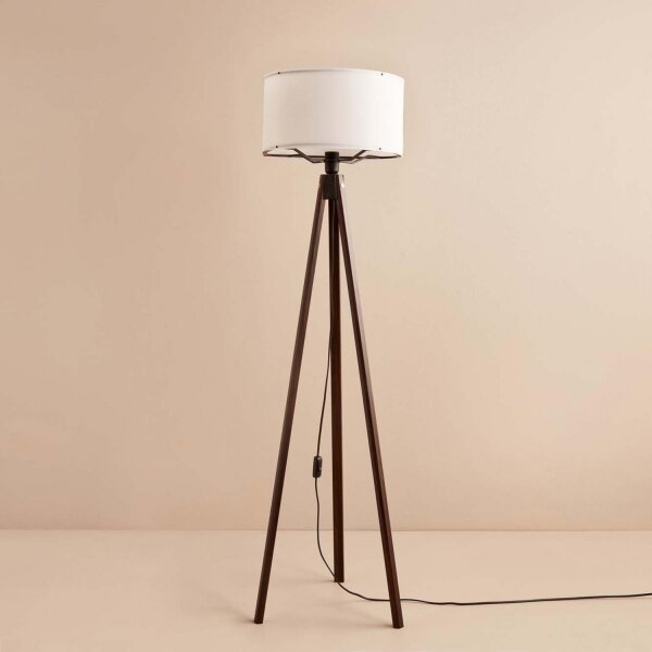 Stojací lampa AYD 1xE27/40W/230V hnědá/bílá