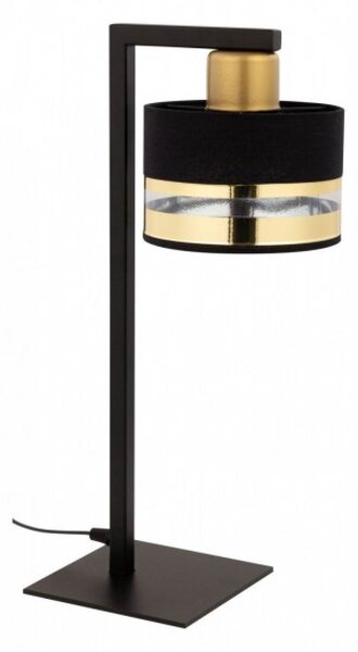 Moderní stolní lampa PRO, 1xE27, 60W, černá, zlatá