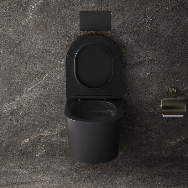 BPS-koupelny Podomítkový modul Geberit DuoFix s WC mísou EL-MTB-03 + ovládací tlačítko Delta 50 černá lesk